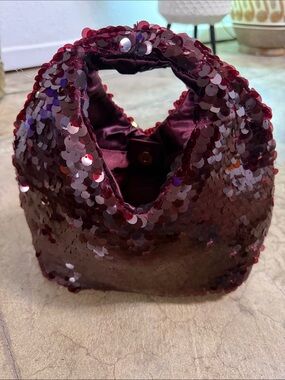 Dolce Vita Burgundy Sequin Mini Tote